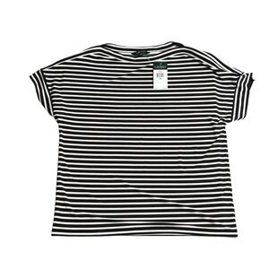 Lauren Ralph Lauren black and white striped blouse size Medium‎ NWT